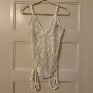 Adore Me White Lace Bodysuit